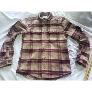 Plaid Casual Button Down Shirt - Burgundy and Beige